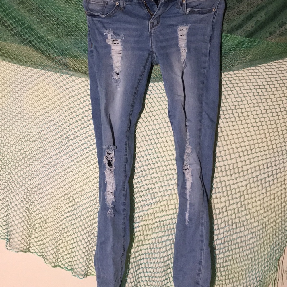 Distressed jeans